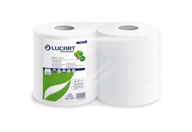 Immagine di Carta igienica Eco Maxi Jumbo - 2 veli - 16,5 gr - 9,1 cm x 360 mt - diametro 25,5 cm - 360 mt - Luc