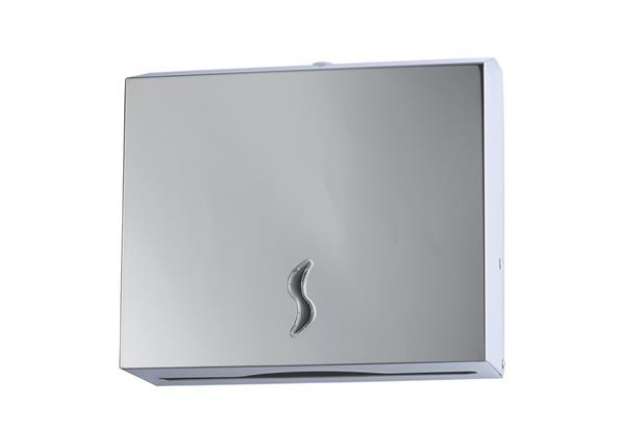Immagine di Distributore asciugamani piegati - 28x10,2x26,5 cm - acciaio inox - capacit? 200 fogli - grigio - Me