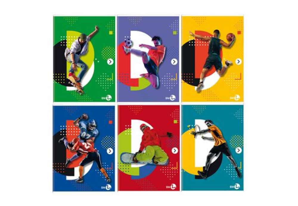 Immagine di Maxiquaderno Sport fantasia - A4 - 4mm - 40+2 fogli - 80gr - BM
