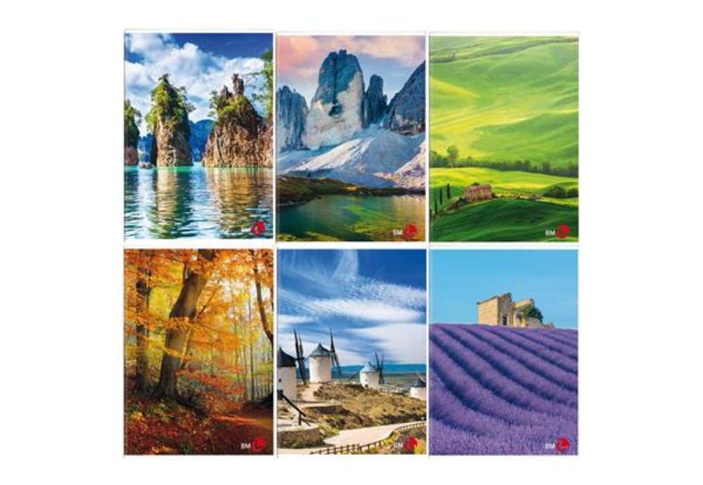 Immagine di Maxiquaderno Paesaggi fantasia - A4 - 5mm - 40+2 fogli - 80gr - BM
