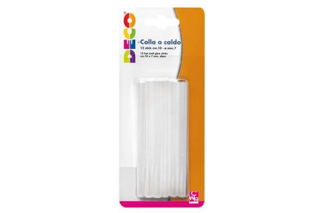 Immagine di Colla per pistola mini - ø7 mm - trasparente - lunghezza 10 cm - Deco - conf. 12 pezzi