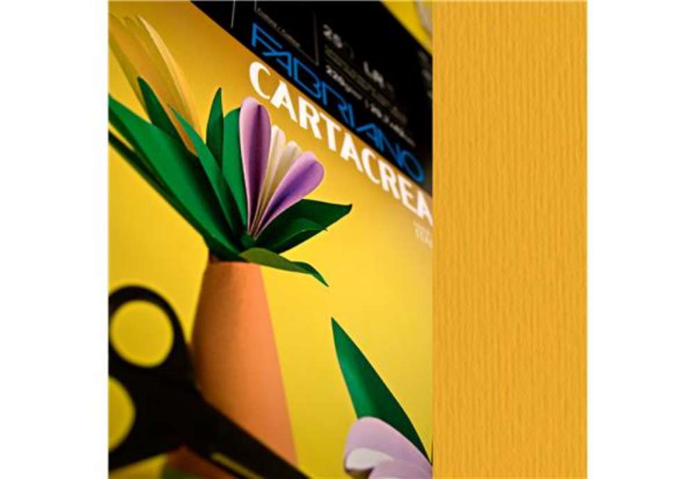 Immagine di Cartoncino CartaCrea - 35 x 50 cm - 220 gr - avana - Fabriano -  blister 10 fogli