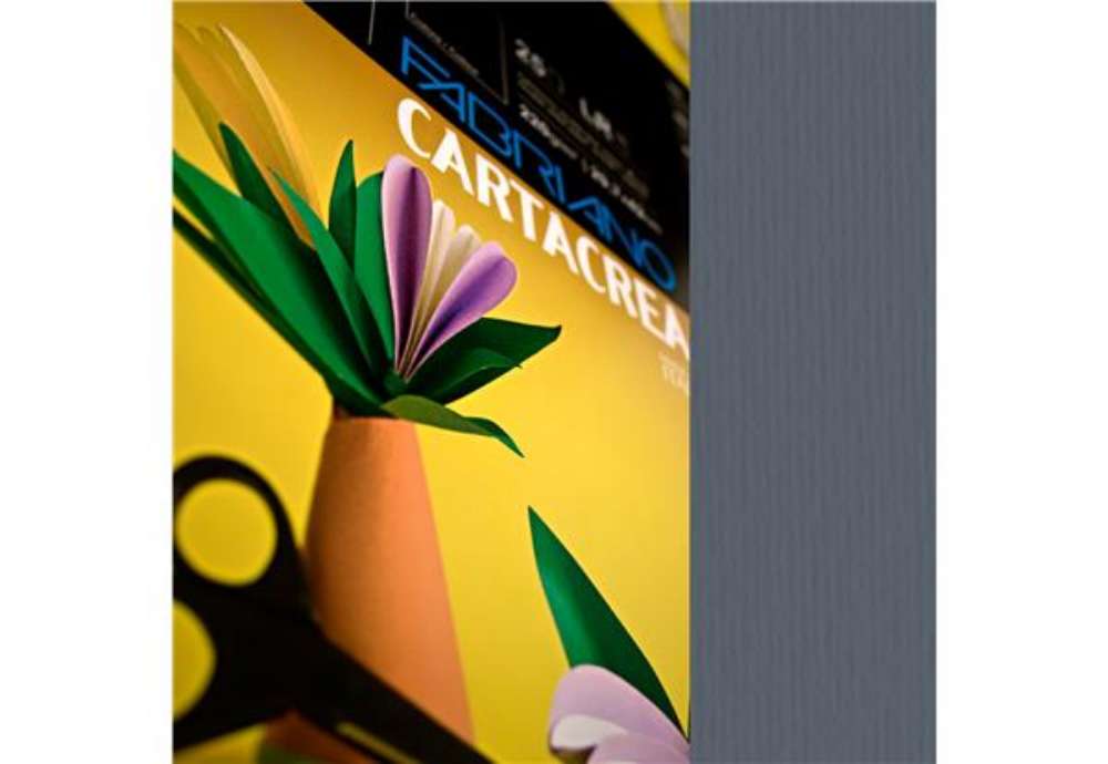 Immagine di Cartoncino CartaCrea - 35 x 50 cm - 220 gr - ferro - Fabriano -  blister 10 fogli