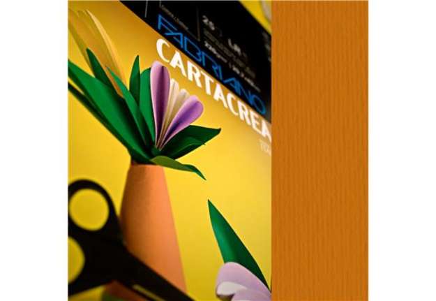 Immagine di Cartoncino CartaCrea - 35x50cm - 220gr - terra bruciata - Fabriano -  blister 10 fogli