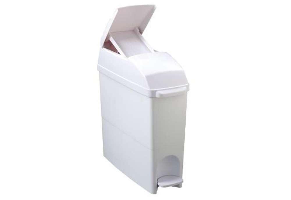 Immagine di Cestino igienico a pedale - 17x43x48 cm - coperchio blocca sacco - 18 L - bianco - Medial