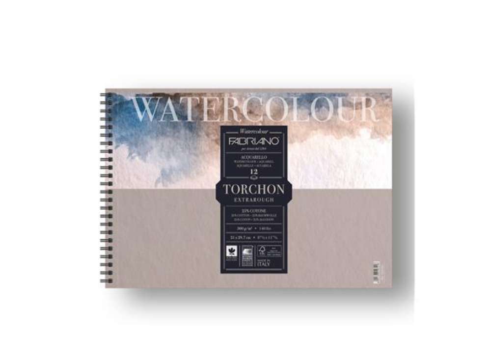 Immagine di Blocco Watercolour Torchon - A4 - 12 fogli - 300 gr - spiralato - Fabriano