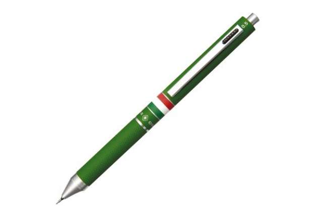 Immagine di Penna a sfera a scatto multifunzione - fusto verde gommato Italia - Osama