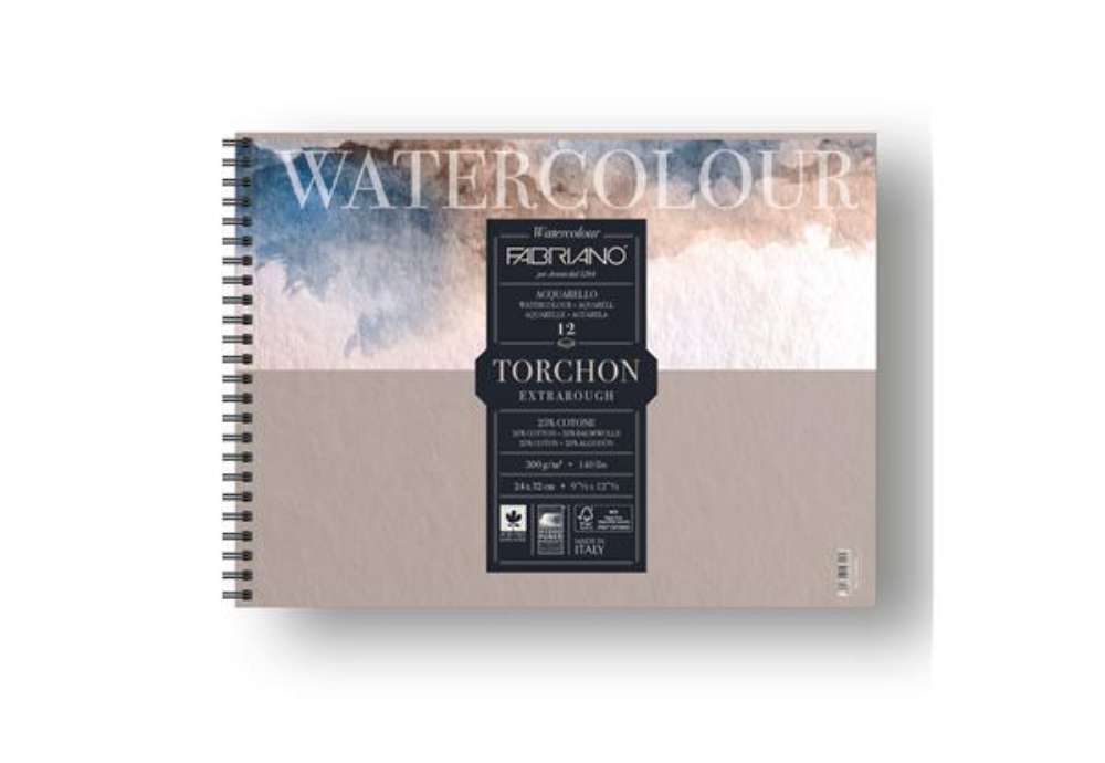 Immagine di Blocco Watercolour Torchon - 24 x 32 cm - 12 fogli - 300 gr - spiralato - Fabriano