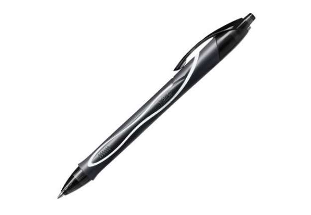 Immagine di Penna a sfera a scatto Gelocity Quick Dry -  punta 0,7mm - nero - Bic - conf. 12 pezzi