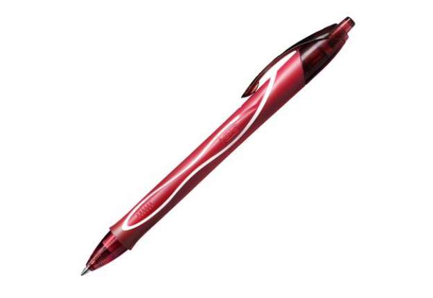 Immagine di Penna a sfera a scatto Gelocity Quick Dry  - punta 0,7mm - rosso - Bic - conf. 12 pezzi