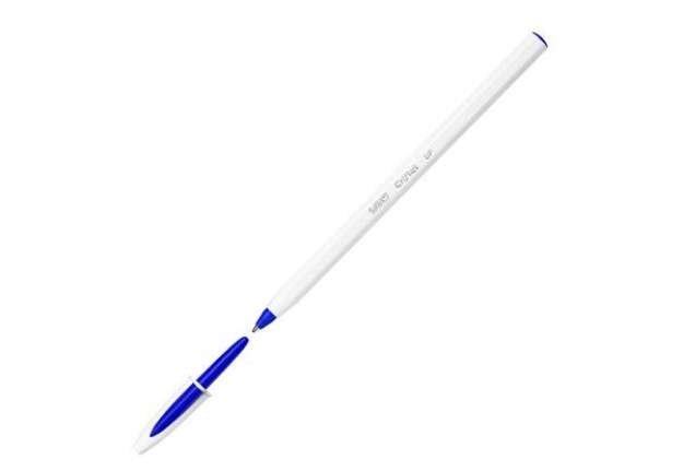 Immagine di Penna a sfera Cristal Up con cappuccio  - punta media 1,2mm  - blu - Bic - conf. 20 pezzi