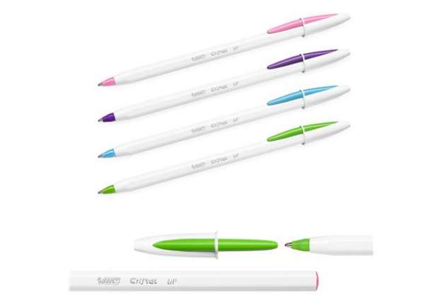 Immagine di Penna a sfera Cristal Up con cappuccio - punta media 1,2mm - fun  - Bic - conf. 20 pezzi