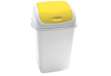 Immagine di Pattumiera con coperchio basculante Rif - 44x33x68 cm - 50 L - bianco/giallo - Medial al