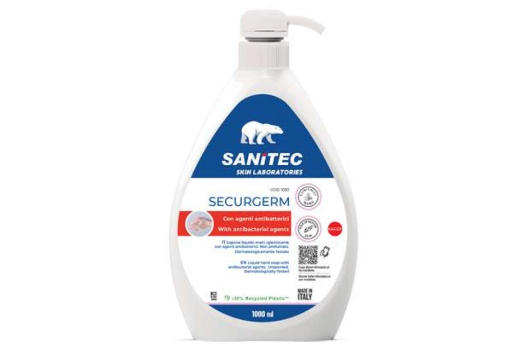 Immagine di Sapone liquido Securgerm - con antibatterico - dispenser 1 L - Sanitec