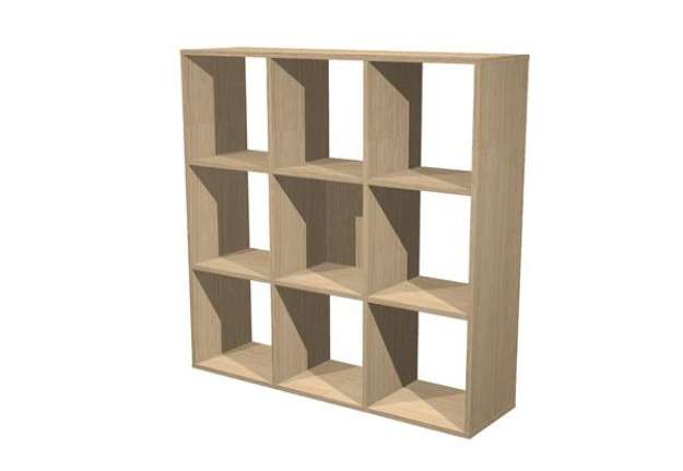 Immagine di Libreria casellario Rainbow - 9 caselle - 104,1x29,2x103,9 cm - rovere