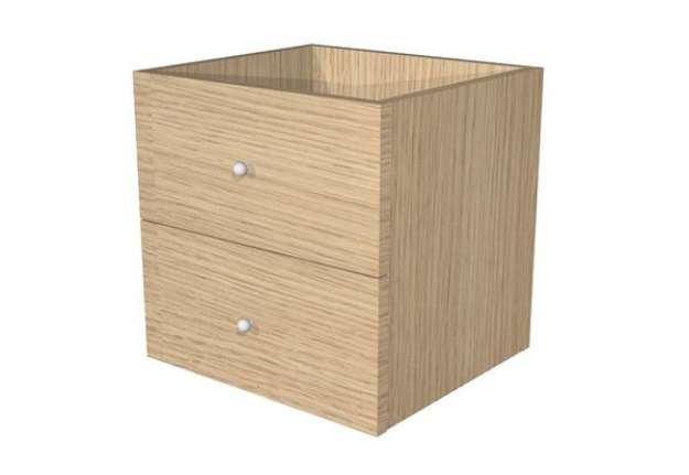 Immagine di Cassettiera per casellario Rainbow - 2 cassetti - 32,5x28,8x32,5 cm - rovere