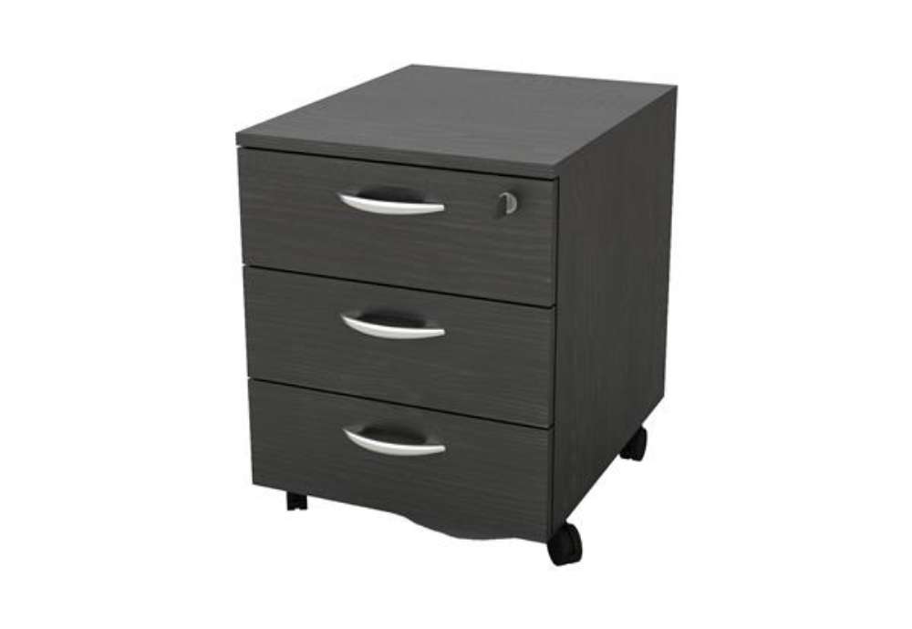Immagine di Cassettiera Rainbow - 3 cassetti - con ruote - 41 x 50 x 52,2 cm - nero venato