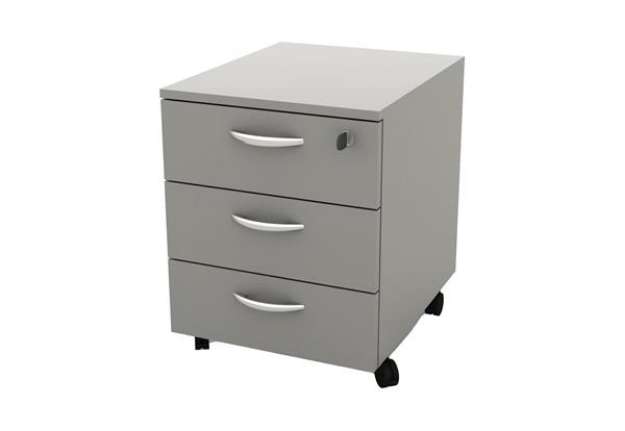 Immagine di Cassettiera Rainbow - 3 cassetti - con ruote - 41 x 50 x 52,2 cm - grigio
