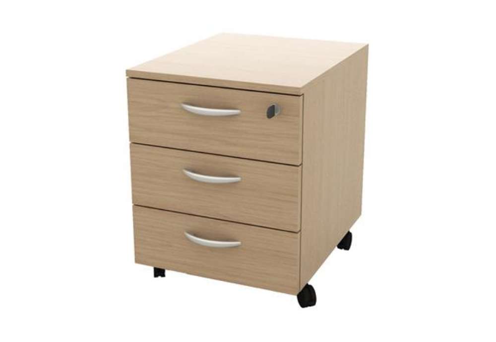 Immagine di Cassettiera Rainbow - 3 cassetti - con ruote - 41 x 50 x 52,2 cm - rovere