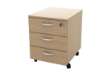 Immagine di Cassettiera Rainbow - 3 cassetti - con ruote - 41 x 50 x 52,2 cm - rovere