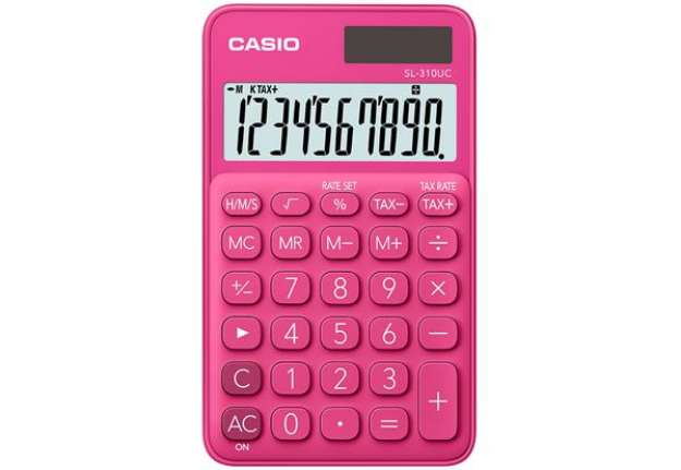 Immagine di Calcolatrice tascabile SL-310UC - 10 cifre - rosso - Casio