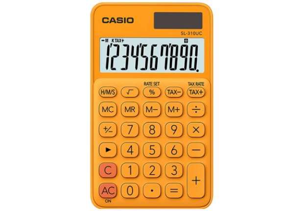 Immagine di Calcolatrice tascabile SL-310UC - 10 cifre - arancio - Casio