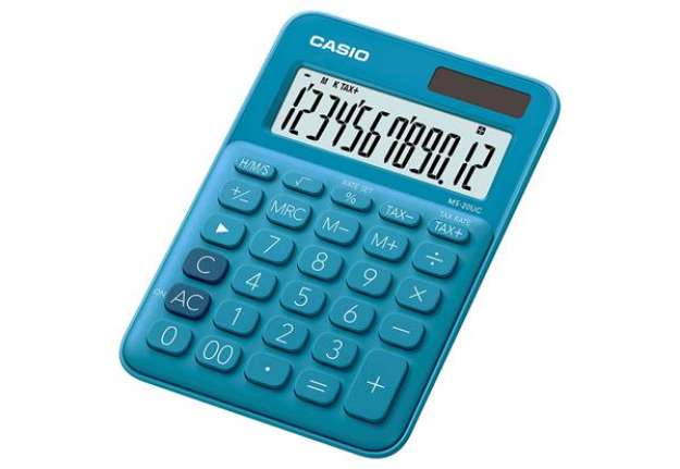 Immagine di Calcolatrice da tavolo MS-20UC - 12 cifre - blu - Casio