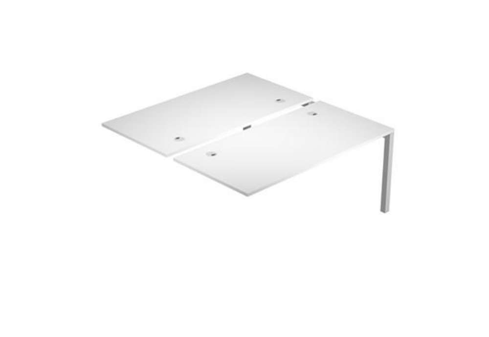 Immagine di Postazione doppia aggiuntiva per scrivanie Agorà - 140 x 168 x 72,5 cm - bianco