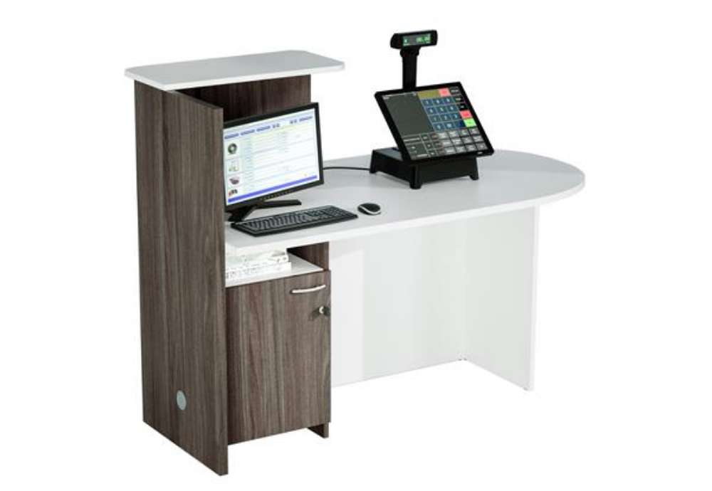 Immagine di Reception concept - destra - 145 x 83 x 117 cm - bianco/frassino toscano