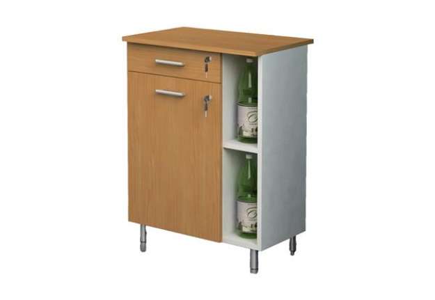 Immagine di Mobile angolo Ristoro - punto caffè - 60 x 45 x 84 cm - bianco/noce chiaro