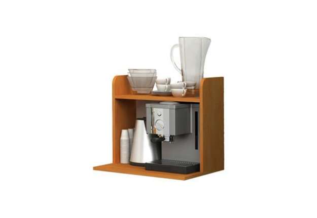 Immagine di Sopralzo angolo Ristoro - punto caffè - 59,8 x 24 x 50 cm - bianco/noce chiaro