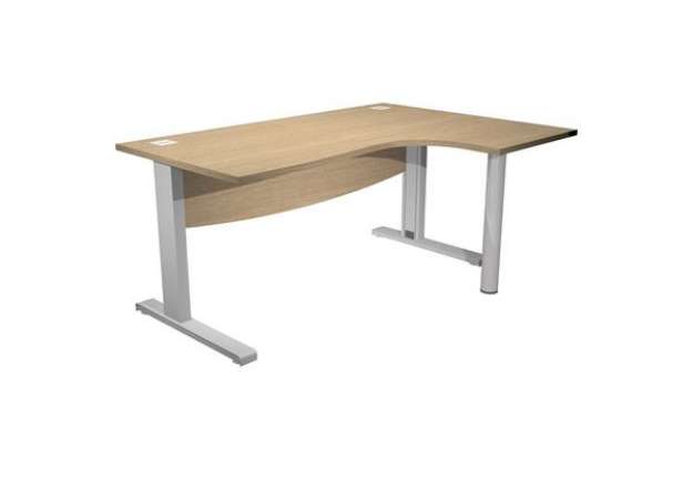 Immagine di Scrivania Agorà Direction Compact - DX - fianco a L in metallo - L 180 cm - rovere