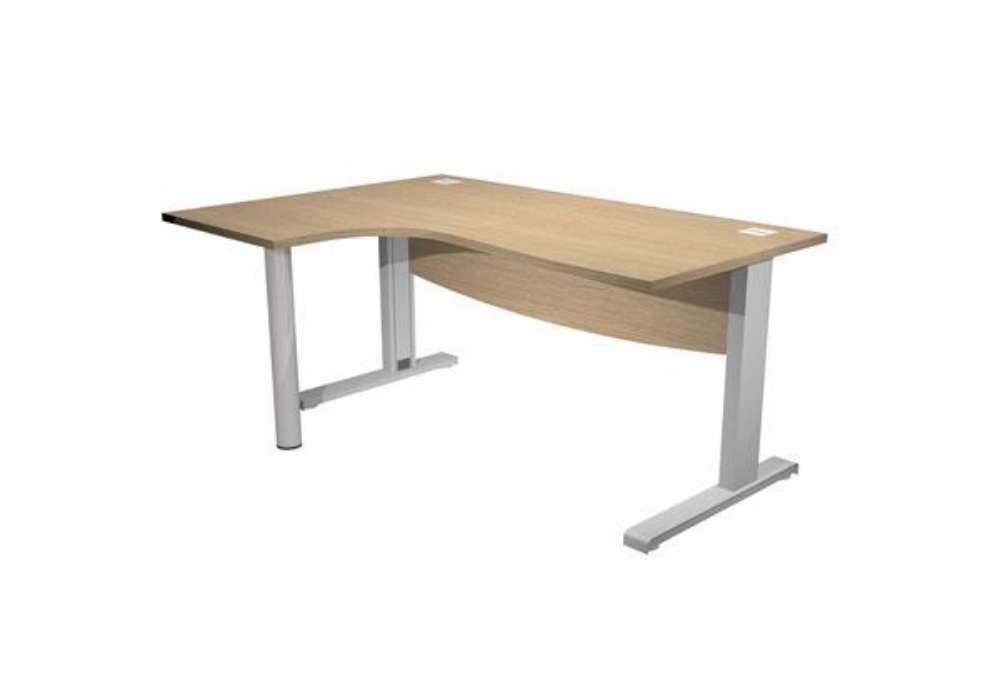 Immagine di Scrivania Agorà Direction Compact - SX - fianco a L in metallo - L 180 cm - rovere
