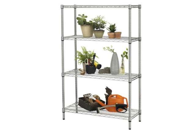 Immagine di Kit scaffale Archimede Outdoor - 4 ripiani - 36 x 90 x 137 cm - acciaio zincato - cromato - Serena G