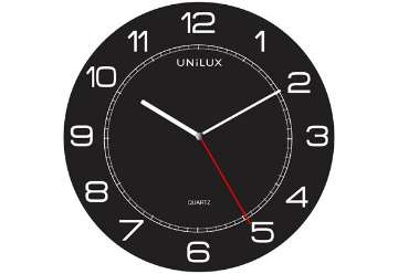 Visualizza i dettagli per Orologio da parete Mega - diametro 57,5 cm - nero - Unilux Immagine di Orologio da parete Mega - diametro 57,5 cm - nero - Unilux