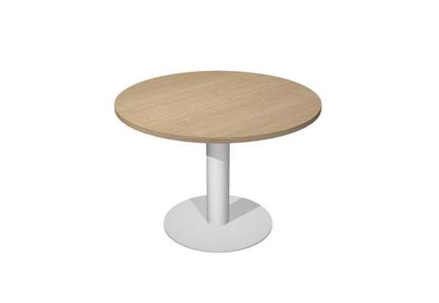 Immagine di Tavolo riunione Agorà Direction - tondo - diametro 80 cm - H 73 cm - gamba metallo - rovere