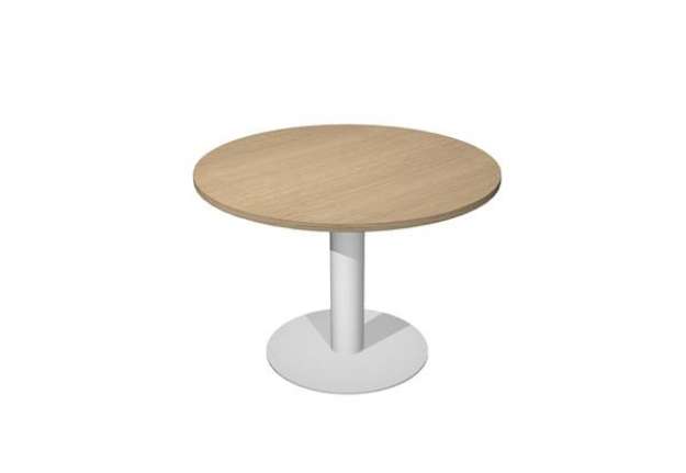 Immagine di Tavolo riunione Agorà Direction - tondo - diametro 120 cm - H 73 cm - gamba metallo - rovere