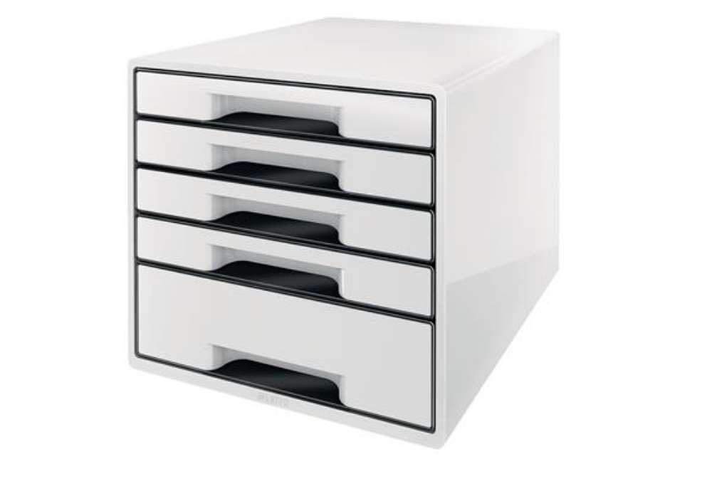 Immagine di Cassettiera Drawer Cabinet Cube 5 - 28,7 x 27 x 36,3 cm - bianco - Leitz