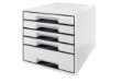 Immagine di Cassettiera Drawer Cabinet Cube 5 - 28,7 x 27 x 36,3 cm - bianco - Leitz