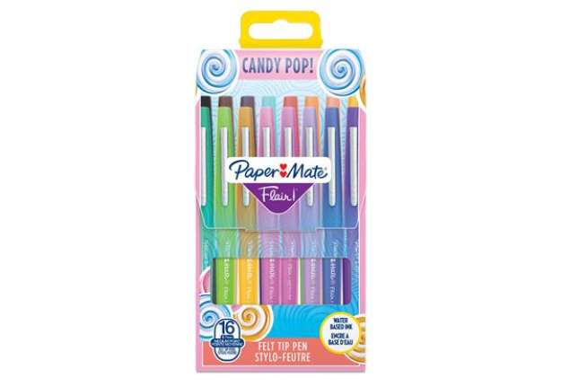 Immagine di Pennarello Flair Nylon - colori assortiti Candy Pop - Papermate - conf.16 pezzi