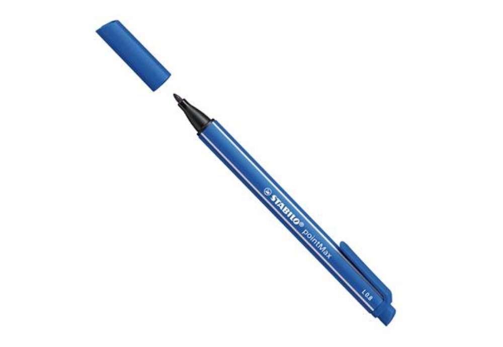 Immagine di Pennarello PointMax punta feltro - punta 0,80mm - blu - Stabilo