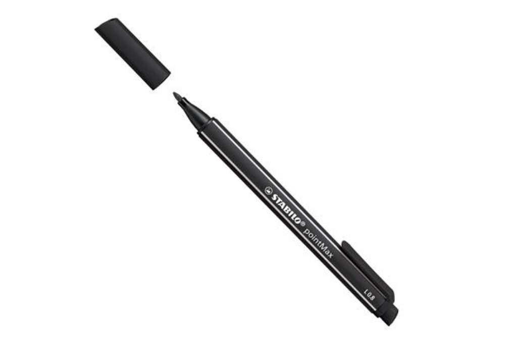 Immagine di Pennarello PointMax punta feltro - punta 0,8mm - nero - Stabilo