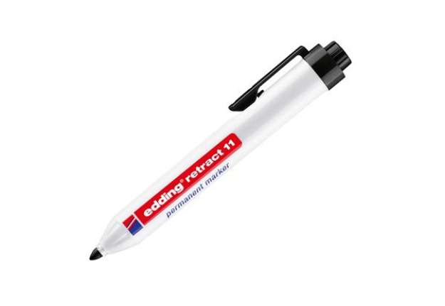 Immagine di Marcatore permanente a scatto 11 - punta tonda - da 1,5 a 3 mm - nero - Edding