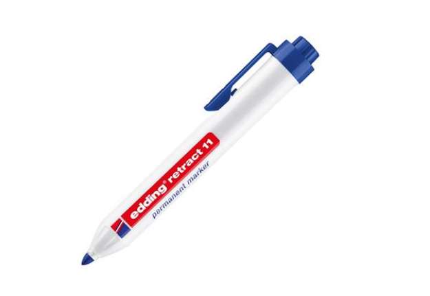 Immagine di Marcatore permanente a scatto 11 - punta tonda - da 1,5 a 3 mm - blu - Edding