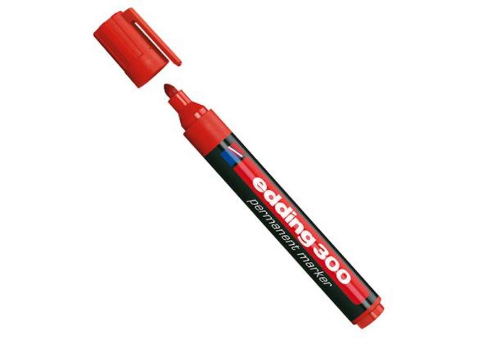 Immagine di Marcatore permanente 300 - punta conica - da 1,5 a 3 mm - rosso - Edding