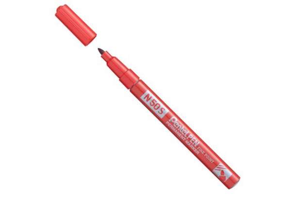 Immagine di Marcatore permanente N50S - punta tonda - rosso - Pentel