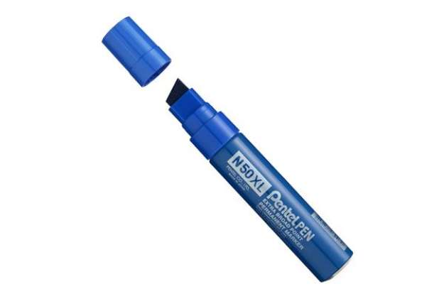 Immagine di Marcatore permanente N50XL - punta scalpello - blu - Pentel