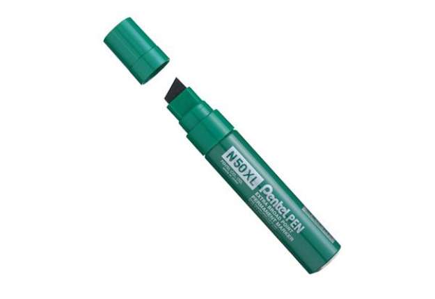 Immagine di Marcatore permanente N50XL - punta scalpello - verde - Pentel