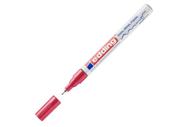 Immagine di Marcatore permanente a vernice 780 - punta tonda extra fine - 0,8 mm - rosso  - Edding