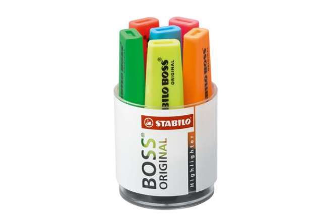 Immagine di Evidenziatore Boss Original - punta a scalpello - tratto 2 - 5 mm - colori assortiti - Stabilo - cil